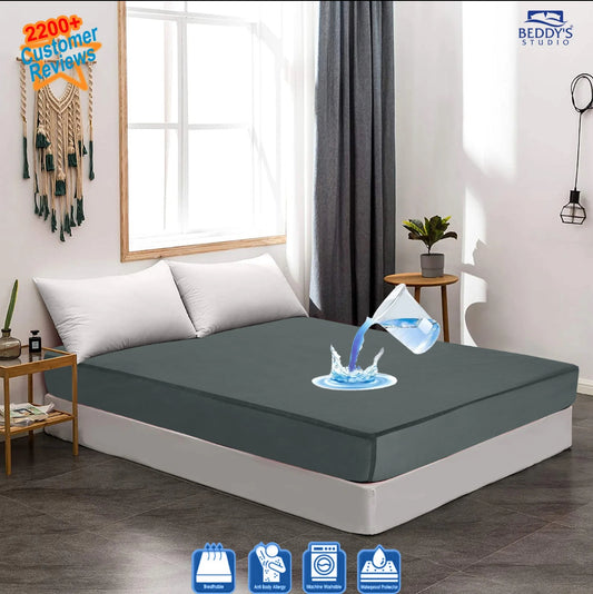 Grey Waterproof Mattress Protector - King Size