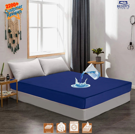 Blue Waterproof Mattress Protector - King Size